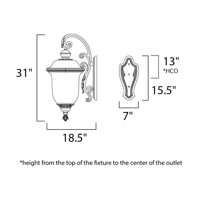 Maxim 40498 Carriage House VX 3-lt 31" Tall Outdoor Wall Lantern