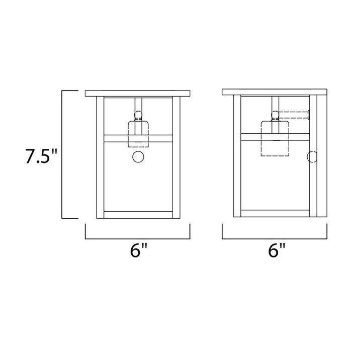Maxim 4050 Coldwater 1-lt 8" Tall Outdoor Wall Lantern