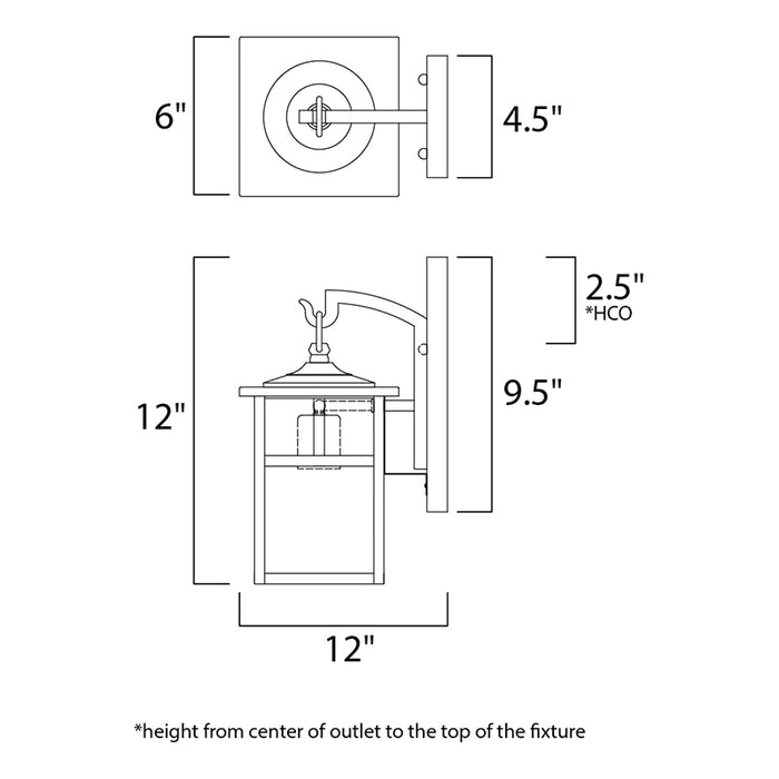 Maxim 4053 Coldwater 1-lt 12" Tall Outdoor Wall Lantern
