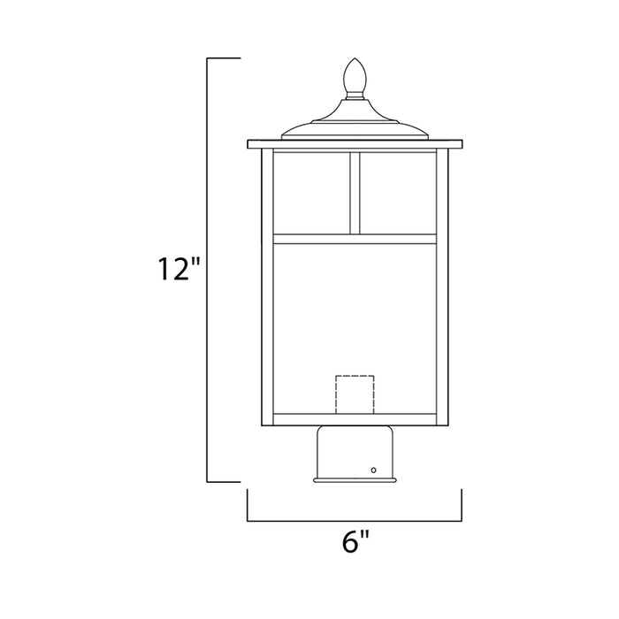 Maxim 4055 Coldwater 1-lt 12" Tall Outdoor Pole/Post Lantern