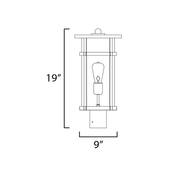 Maxim 40620 Clyde Vivex 1-lt 19" Tall Outdoor Post Lantern