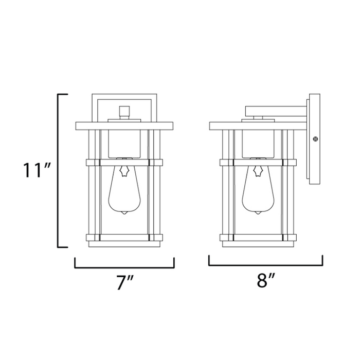 Maxim 40622 Clyde Vivex 1-lt 11" Tall Outdoor Wall Sconce