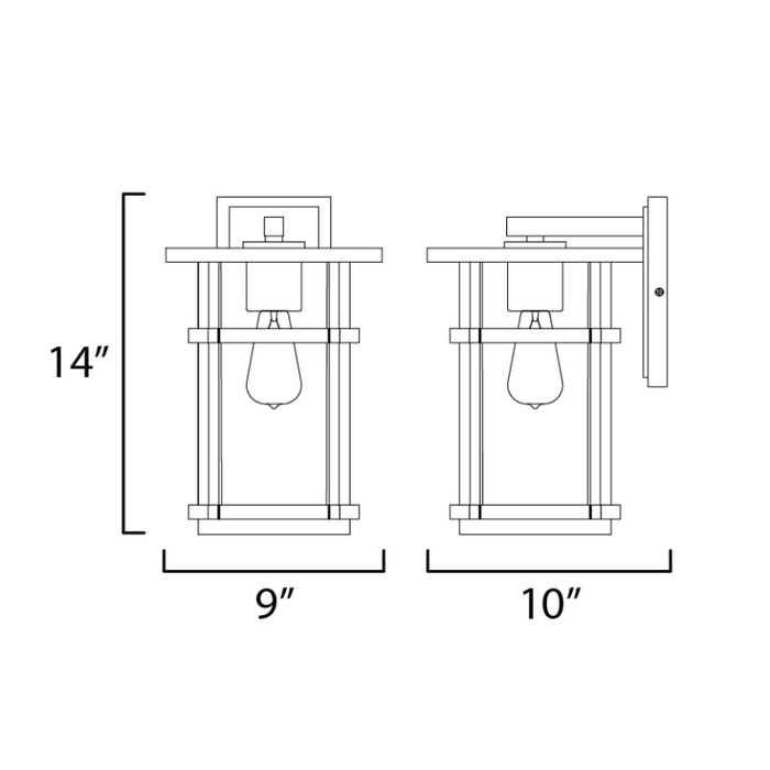 Maxim 40623 Clyde Vivex 1-lt 14" Tall Outdoor Wall Sconce