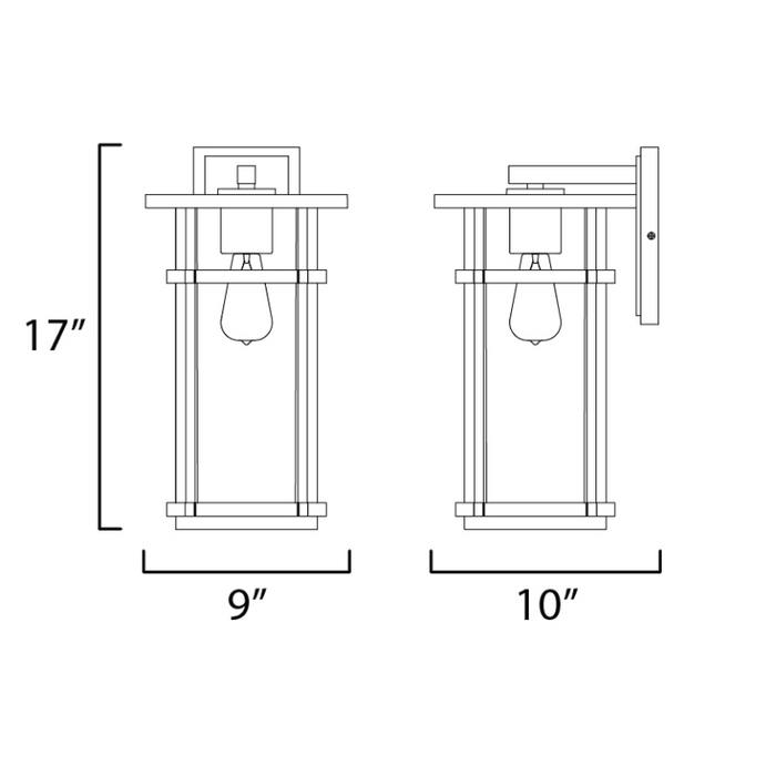 Maxim 40625 Clyde Vivex 1-lt 17" Tall Outdoor Wall Sconce