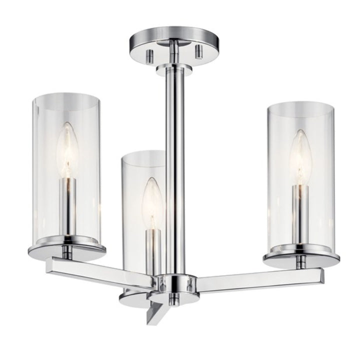 Kichler 43997 Crosby 3-lt 18" Chandelier/Semi Flush