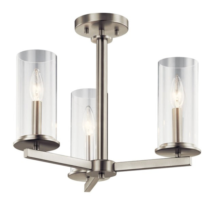 Kichler 43997 Crosby 3-lt 18" Chandelier/Semi Flush