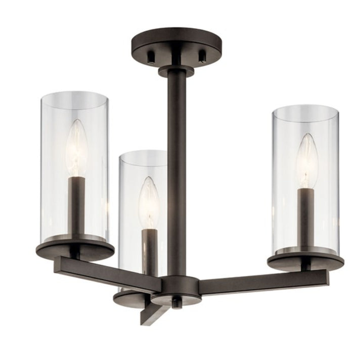 Kichler 43997 Crosby 3-lt 18" Chandelier/Semi Flush