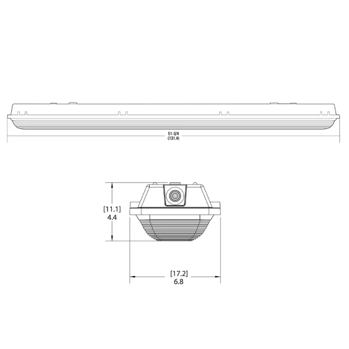 Lithonia FEM LED 48" Vapor Tight 8000Lm 62W 4000K Low-Profile Enclosed 120-277V