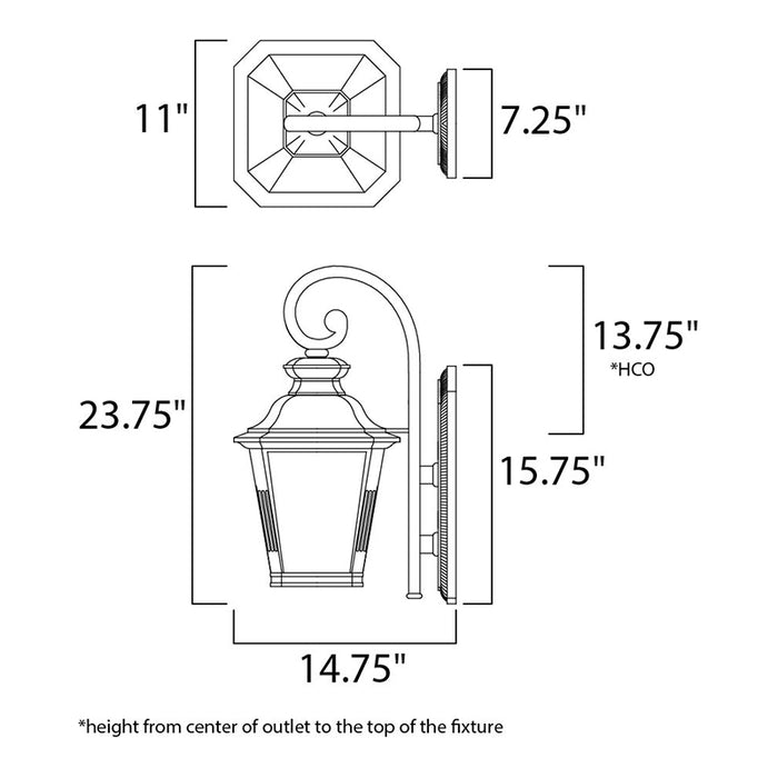 Maxim 51127 Knoxville LED 1-lt 24" Tall LED Outdoor Wall Sconce
