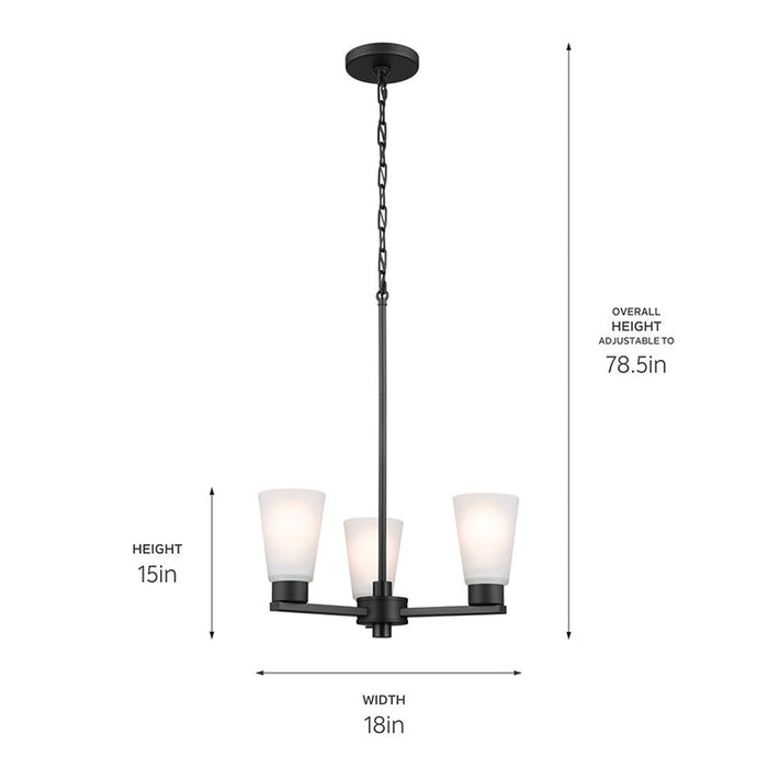 Kichler 52435 Stamos 3-lt 18" Chandelier