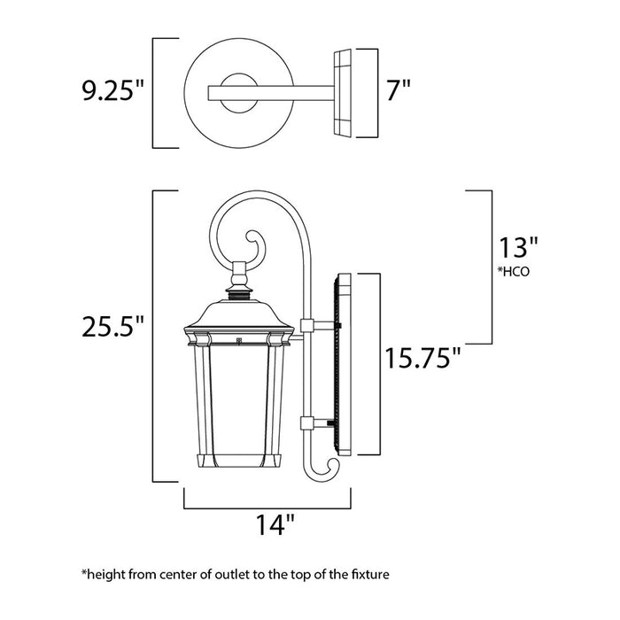 Maxim 55024 Dover LED 1-lt 26" Tall LED Outdoor Wall Lantern