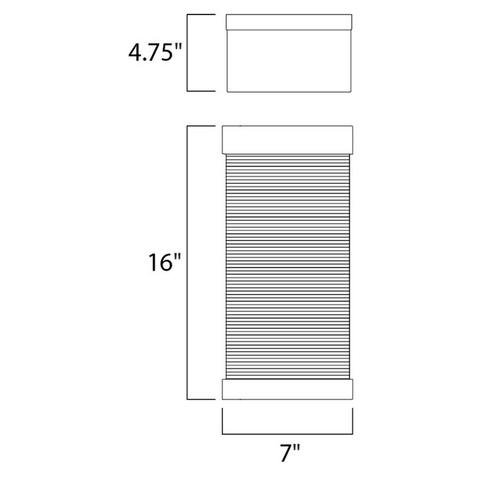 Maxim 55226 Stackhouse VX 1-lt 16" Tall LED Outdoor Wall Sconce