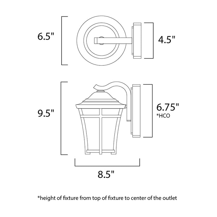Maxim 55502 Balboa DC LED E26 1-lt 10" Tall LED Outdoor Wall Sconce