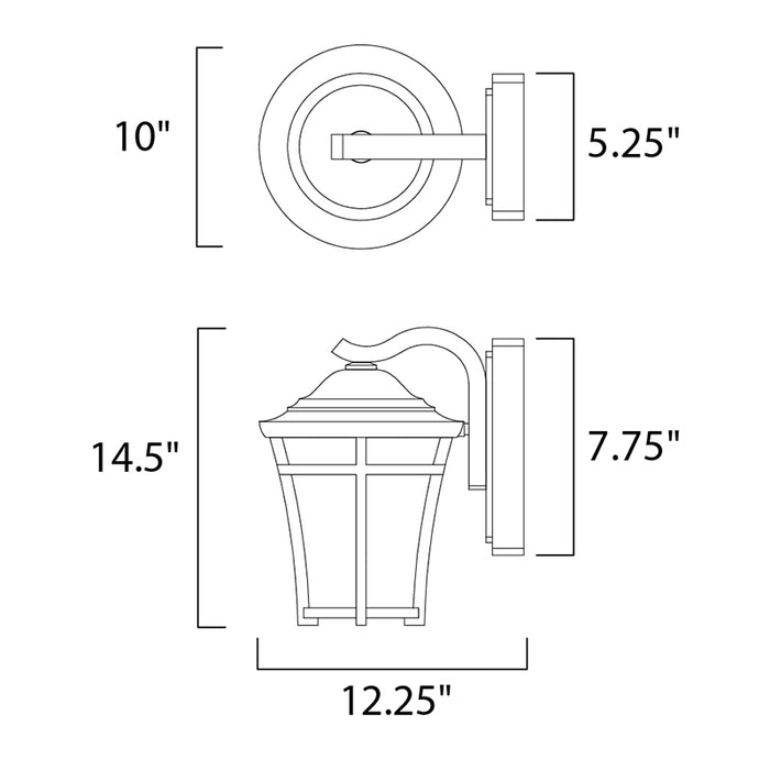 Maxim 55504 Balboa DC LED E26 1-lt 15" Tall LED Outdoor Wall Sconce