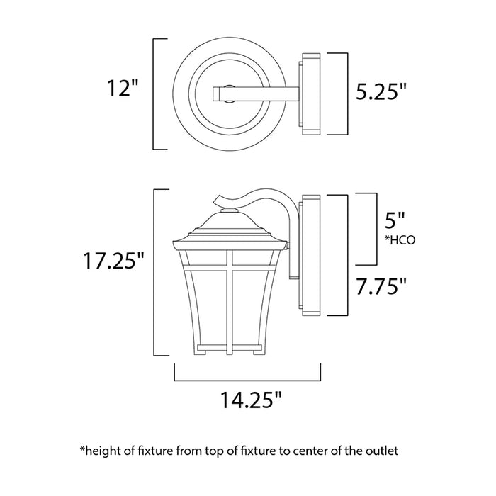 Maxim 55506 Balboa DC LED E26 1-lt 17" Tall LED Outdoor Wall Sconce