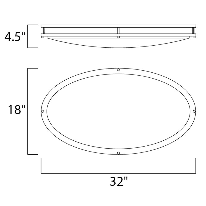 Maxim 55548 Linear LED 1-lt 18" LED Flush Mount