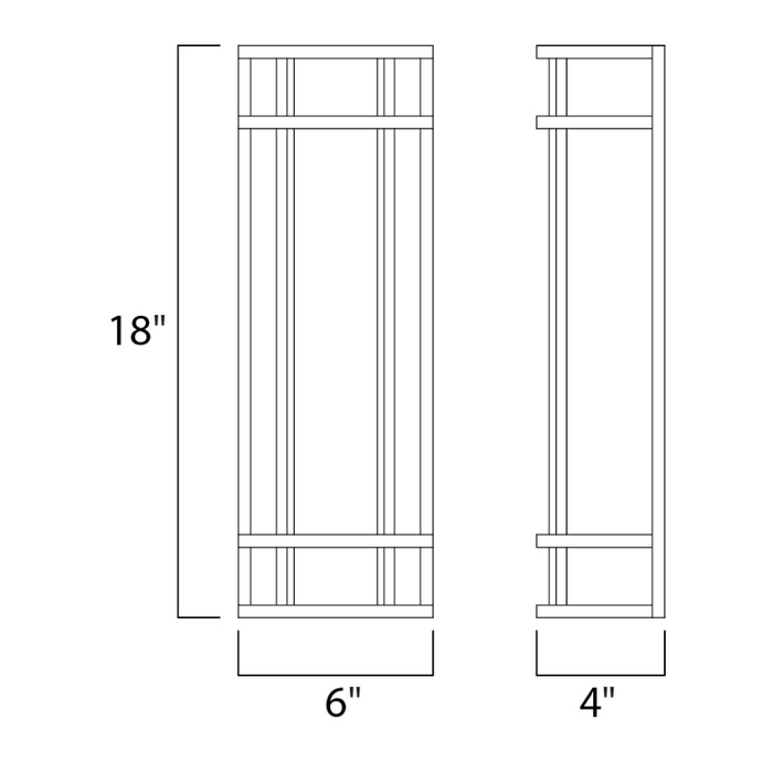 Maxim 55573 Moon Ray 1-lt 18" Tall LED Outdoor Wall Sconce, 120-277V
