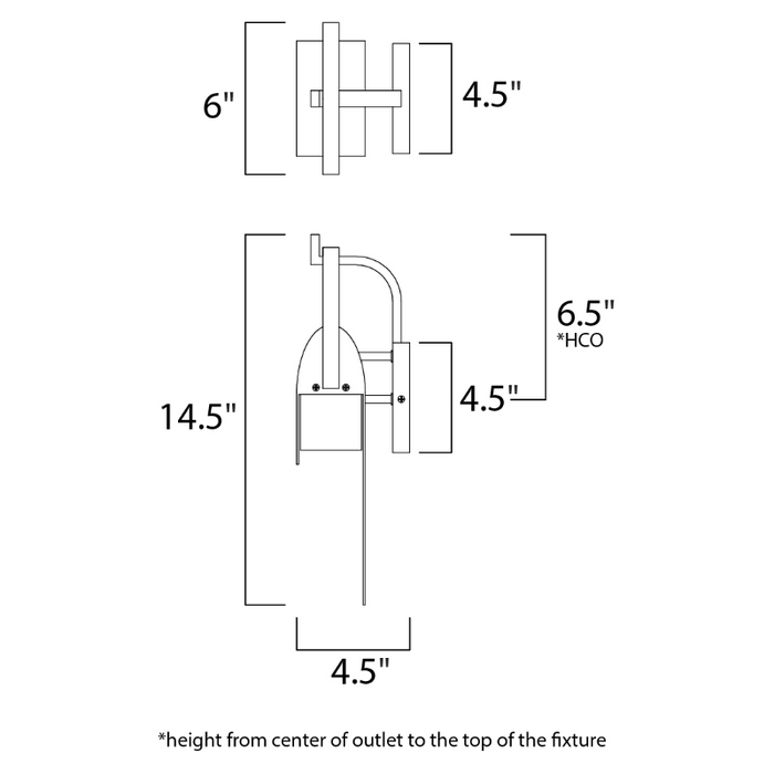 Maxim 55593 Laredo 1-lt 15" Tall LED Outdoor Wall Sconce