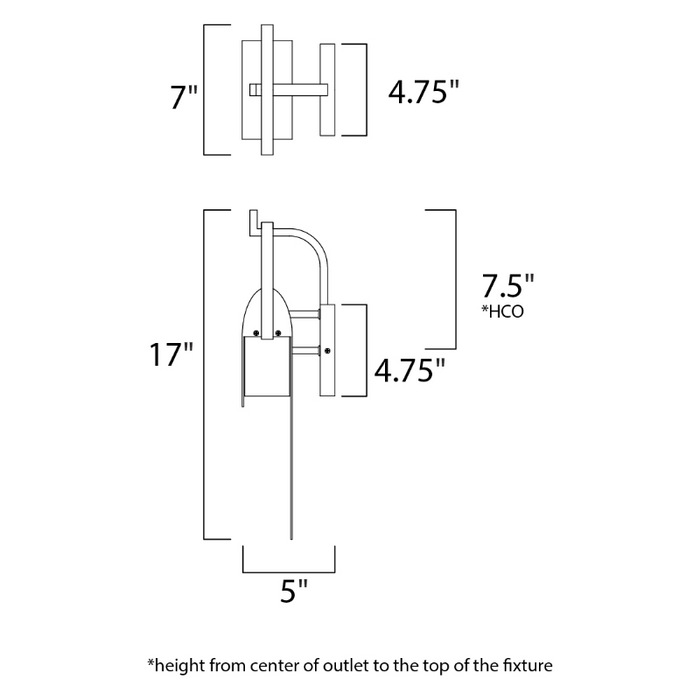 Maxim 55594 Laredo 1-lt 17" Tall LED Outdoor Wall Sconce