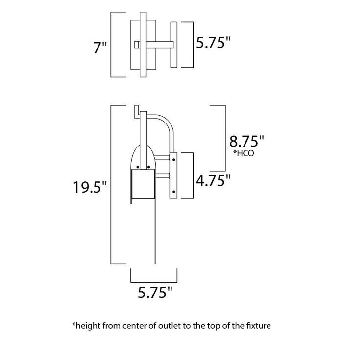 Maxim 55595 Laredo 1-lt 20" Tall LED Outdoor Wall Sconce