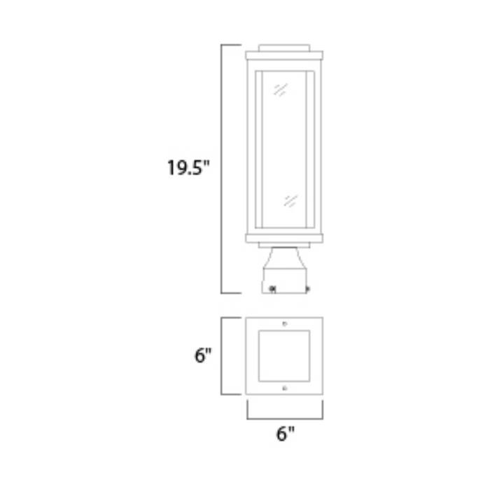 Maxim 55900 Salon LED 1-lt 20" Tall LED Outdoor Post/Pier Mount