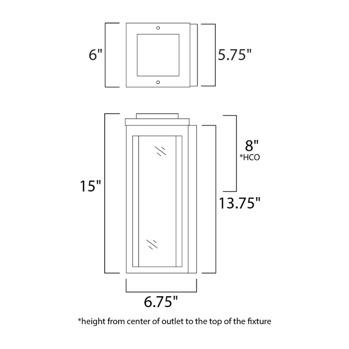 Maxim 55904 Salon LED 1-lt 15" Tall LED Outdoor Wall Sconce