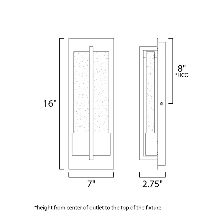 Maxim 56193 Cascade 1-lt 16" Tall LED Outdoor Wall Sconce