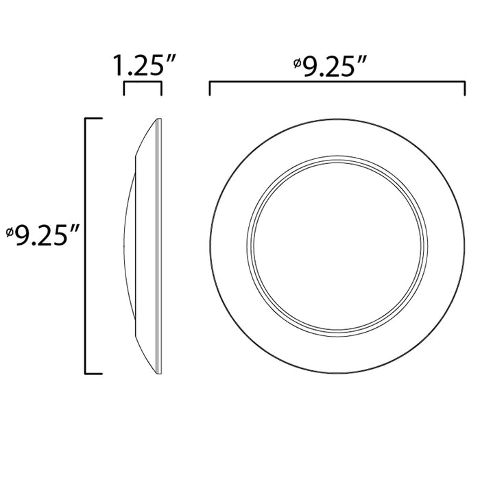 Maxim 57850 Diverse 1-lt 9" LED Flush Mount, Non-T24