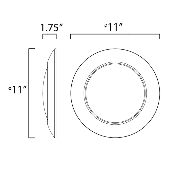 Maxim 57855 Diverse 1-lt 11" LED Flush Mount, Non-T24