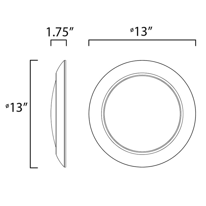 Maxim 57860 Diverse 1-lt 13" LED Flush Mount, Non-T24