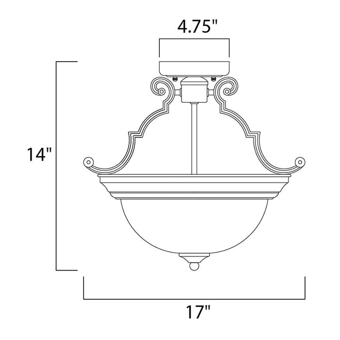 Maxim 5844 Essentials 3-lt 17" Semi-Flush Mount