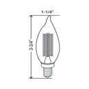 Westgate 5W LED Filament Candelabra Bulb, 2700K, Frosted Bent Tip