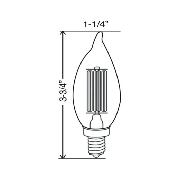 Westgate 5W LED Filament Candelabra Bulb, 2700K, Frosted Bent Tip