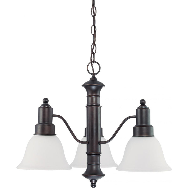 Nuvo Gotham 3-lt 23" Chandelier, Frosted Glass
