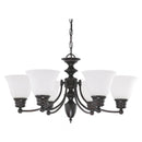 Nuvo Empire 6-lt 26" Chandelier, Frosted Glass