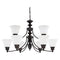 Nuvo Empire 9-lt 32" Chandelier, Frosted Glass