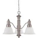 Nuvo Gotham 3-lt 23" Chandelier, Frosted Glass