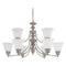 Nuvo Empire 9-lt 32" Chandelier, Frosted Glass