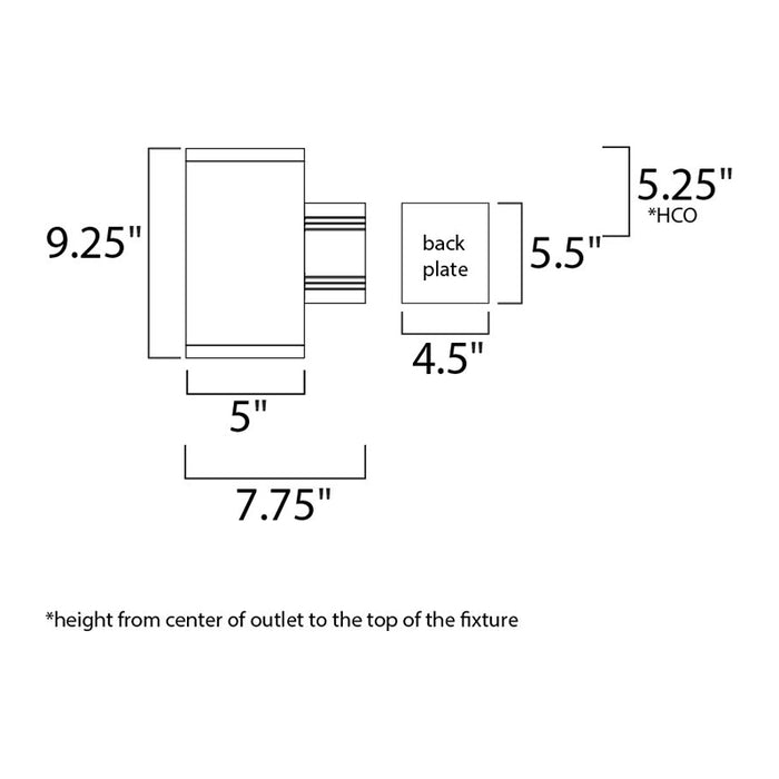 Maxim 6101 Lightray 1-lt 9" Tall Outdoor Wall Sconce