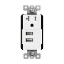 Enerlites 61200-TR2USB-CU USB Interchangeable Dual USB Charger 4.8A with 20A Single Tamper-Resistant Receptacle