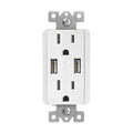 Enerlites 61501-TR2USB-S Dual USB Charger 4A with 15A Tamper-Resistant Duplex Receptacles