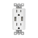 Enerlites 61501-TR2USB-S Dual USB Charger 4A with 15A Tamper-Resistant Duplex Receptacles