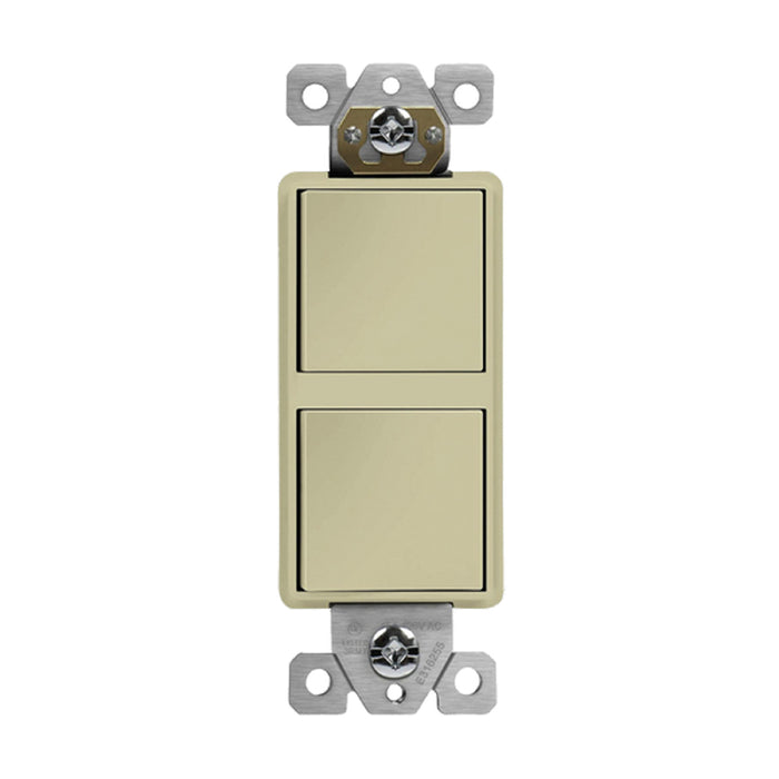 Enerlites 62834 Single Pole Dual Rocker Switches, 1 Piece