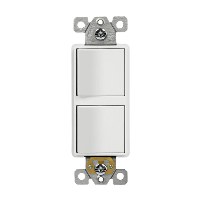 Enerlites 62834 Single-Pole Dual Rocker Switches, 10-Pack