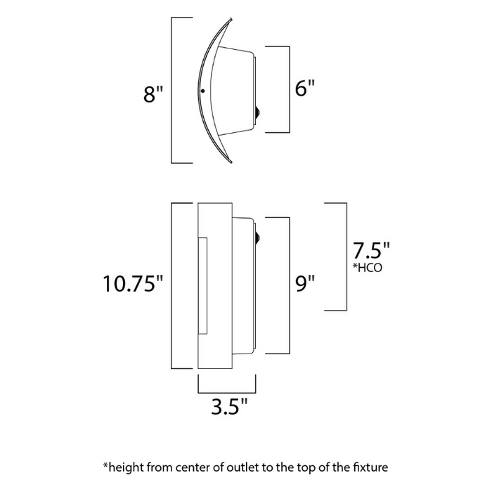 Maxim 64332 View LED E26 1-lt 11" Tall LED Outdoor Wall Sconce