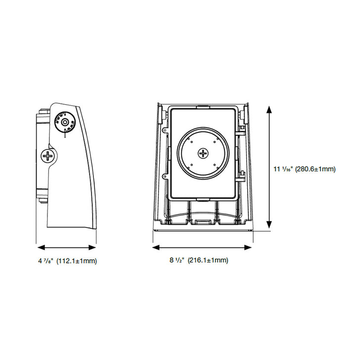 Nuvo 65-679 60W Adjustable LED Wall Pack, CCT Selectable