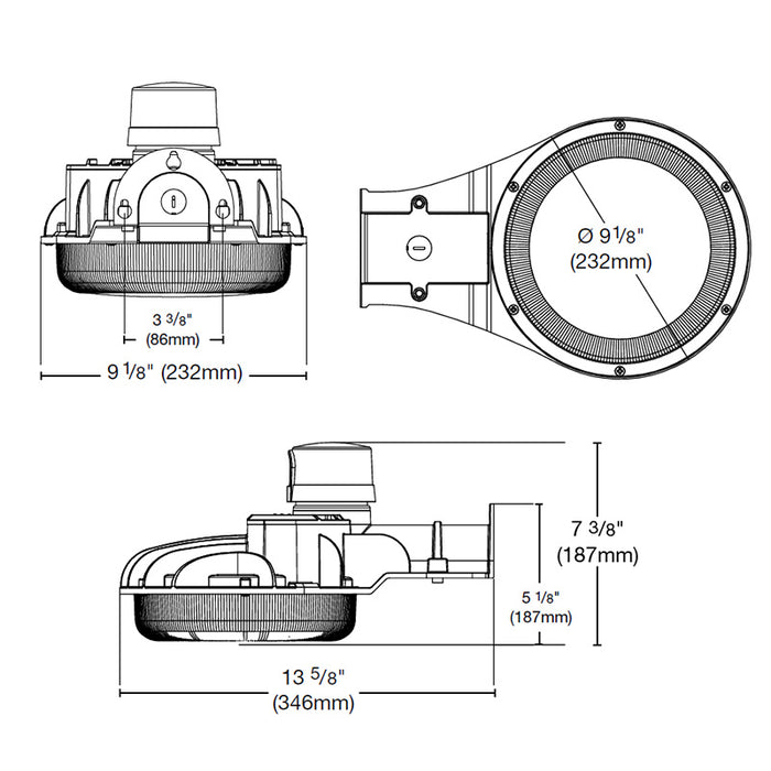 Nuvo 29W LED Area Light with Photocell, CCT Selectable