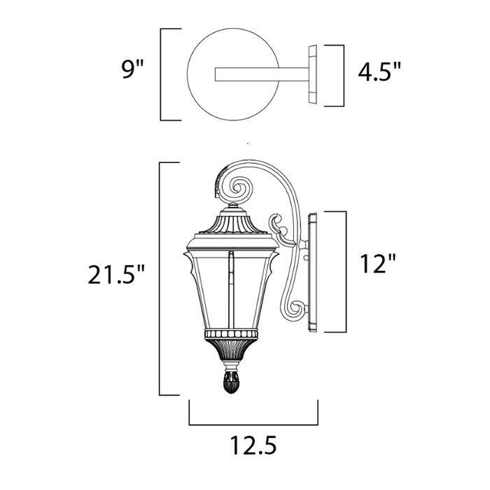 Maxim 65014 Odessa LED E26 1-lt 22" Tall LED Outdoor Wall Lantern