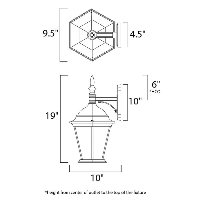 Maxim 65104 Westlake LED E26 1-lt 19" Tall LED Outdoor Wall Lantern