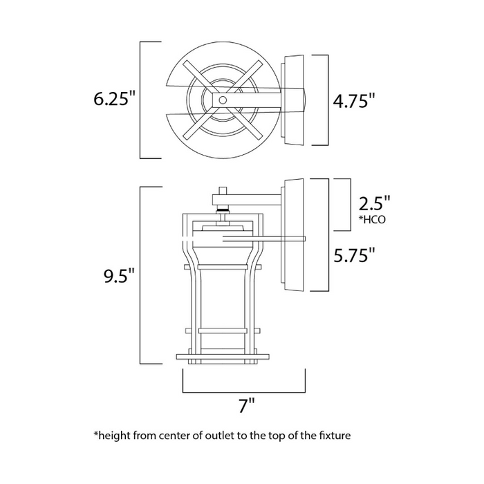 Maxim 65782 Oakville LED E26 1-lt 10" Tall LED Outdoor Wall Lantern